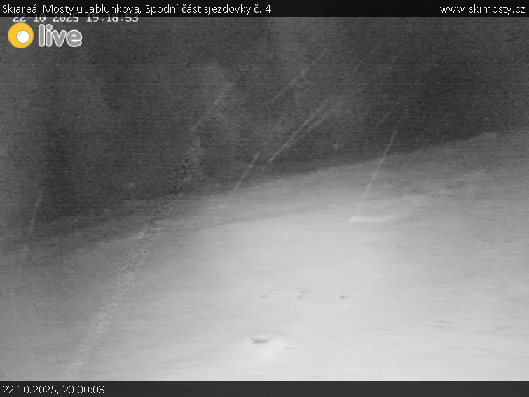 Skiareál Mosty u Jablunkova - Spodní část sjezdovky č. 4 - 22.10.2025 v 20:00 Skiareál Mosty u Jablunkova - Spodní část sjezdovky č. 4 - 22.10.2025 v 20:00