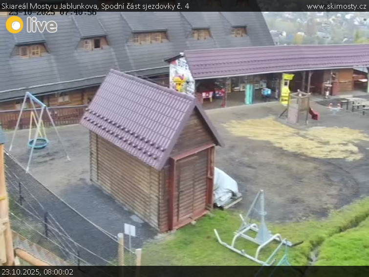 Skiareál Mosty u Jablunkova - Spodní část sjezdovky č. 4 - 23.10.2025 v 08:00 Skiareál Mosty u Jablunkova - Spodní část sjezdovky č. 4 - 23.10.2025 v 08:00