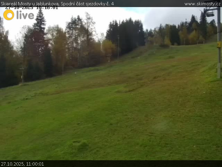 Skiareál Mosty u Jablunkova - Spodní část sjezdovky č. 4 - 27.10.2025 v 11:00 Skiareál Mosty u Jablunkova - Spodní část sjezdovky č. 4 - 27.10.2025 v 11:00