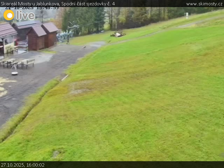 Skiareál Mosty u Jablunkova - Spodní část sjezdovky č. 4 - 27.10.2025 v 16:00 Skiareál Mosty u Jablunkova - Spodní část sjezdovky č. 4 - 27.10.2025 v 16:00