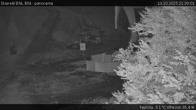 Skiareál Bílá - Bílá - panorama - 13.10.2025 v 21:30 Skiareál Bílá - Bílá - panorama - 13.10.2025 v 21:30