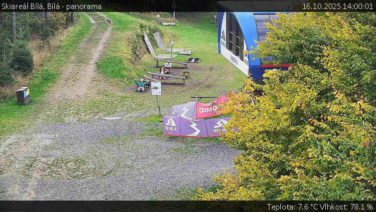 Skiareál Bílá - Bílá - panorama - 16.10.2025 v 14:00 Skiareál Bílá - Bílá - panorama - 16.10.2025 v 14:00