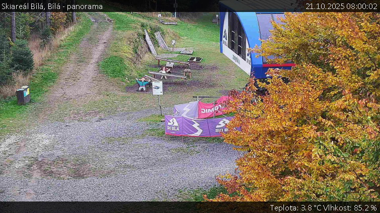 Skiareál Bílá - Bílá - panorama - 21.10.2025 v 08:00 Skiareál Bílá - Bílá - panorama - 21.10.2025 v 08:00