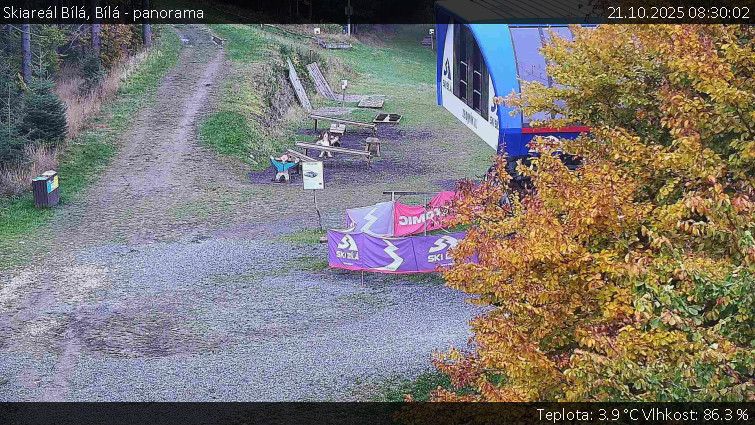 Skiareál Bílá - Bílá - panorama - 21.10.2025 v 08:30 Skiareál Bílá - Bílá - panorama - 21.10.2025 v 08:30