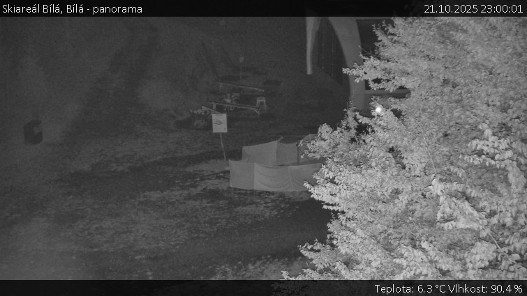 Skiareál Bílá - Bílá - panorama - 21.10.2025 v 23:00 Skiareál Bílá - Bílá - panorama - 21.10.2025 v 23:00