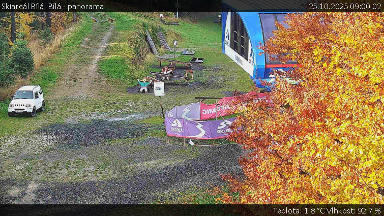 Skiareál Bílá - Bílá - panorama - 25.10.2025 v 09:00 Skiareál Bílá - Bílá - panorama - 25.10.2025 v 09:00