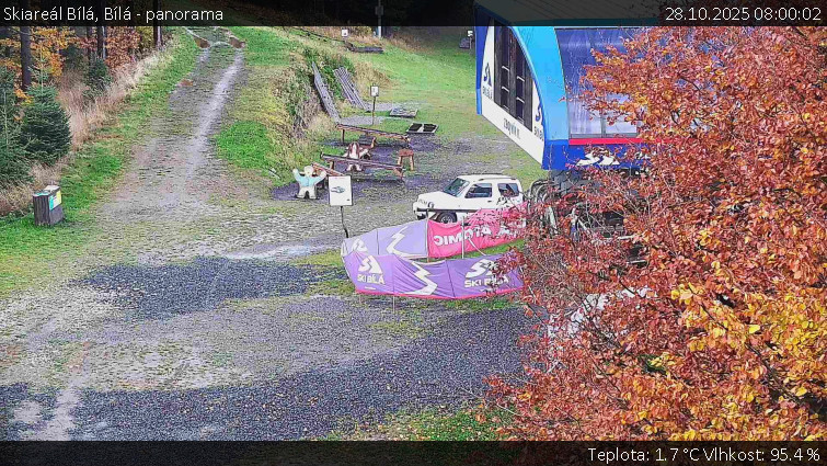 Skiareál Bílá - Bílá - panorama - 28.10.2025 v 08:00 Skiareál Bílá - Bílá - panorama - 28.10.2025 v 08:00