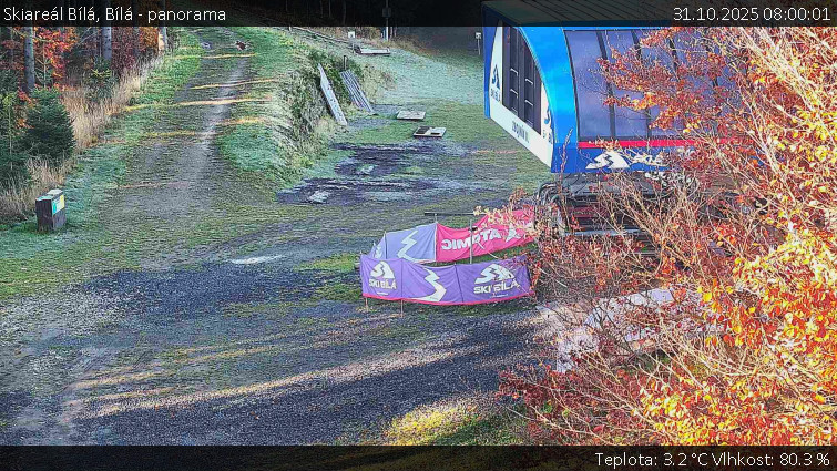 Skiareál Bílá - Bílá - panorama - 31.10.2025 v 08:00 Skiareál Bílá - Bílá - panorama - 31.10.2025 v 08:00