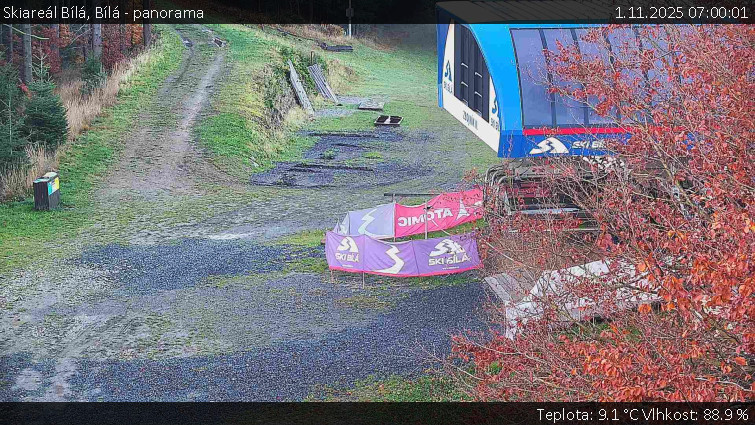 Skiareál Bílá - Bílá - panorama - 1.11.2025 v 07:00 Skiareál Bílá - Bílá - panorama - 1.11.2025 v 07:00