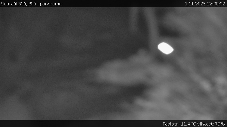Skiareál Bílá - Bílá - panorama - 1.11.2025 v 22:00 Skiareál Bílá - Bílá - panorama - 1.11.2025 v 22:00