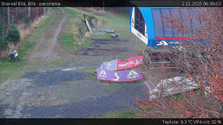 Skiareál Bílá - Bílá - panorama - 2.11.2025 v 06:30 Skiareál Bílá - Bílá - panorama - 2.11.2025 v 06:30