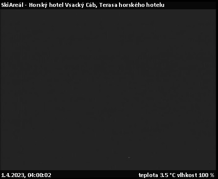 SkiAreál - Horský hotel Vsacký Cáb - Terasa horského hotelu - 1.4.2023 v 04:00