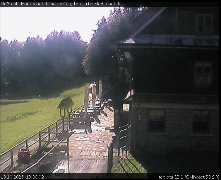 SkiAreál - Horský hotel Vsacký Cáb - Terasa horského hotelu - 13.10.2025 v 13:30 SkiAreál - Horský hotel Vsacký Cáb - Terasa horského hotelu - 13.10.2025 v 13:30