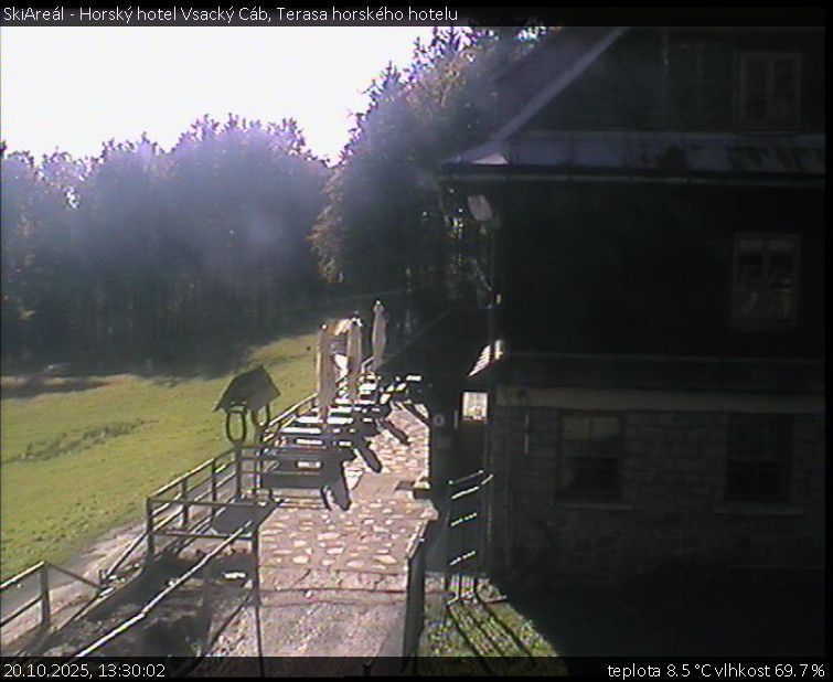 SkiAreál - Horský hotel Vsacký Cáb - Terasa horského hotelu - 20.10.2025 v 13:30 SkiAreál - Horský hotel Vsacký Cáb - Terasa horského hotelu - 20.10.2025 v 13:30