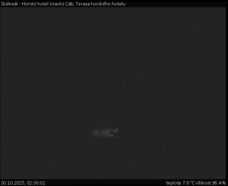 SkiAreál - Horský hotel Vsacký Cáb - Terasa horského hotelu - 30.10.2025 v 02:30 SkiAreál - Horský hotel Vsacký Cáb - Terasa horského hotelu - 30.10.2025 v 02:30