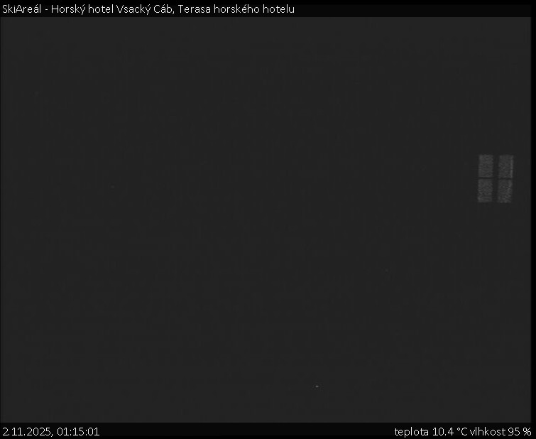 SkiAreál - Horský hotel Vsacký Cáb - Terasa horského hotelu - 2.11.2025 v 01:15 SkiAreál - Horský hotel Vsacký Cáb - Terasa horského hotelu - 2.11.2025 v 01:15