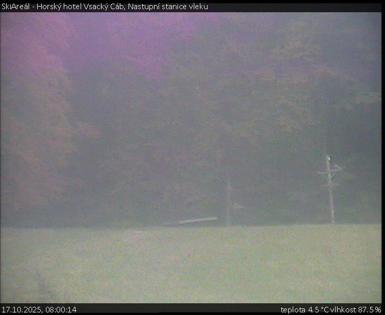 SkiAreál - Horský hotel Vsacký Cáb - Nastupní stanice vleku - 17.10.2025 v 08:00 SkiAreál - Horský hotel Vsacký Cáb - Nastupní stanice vleku - 17.10.2025 v 08:00
