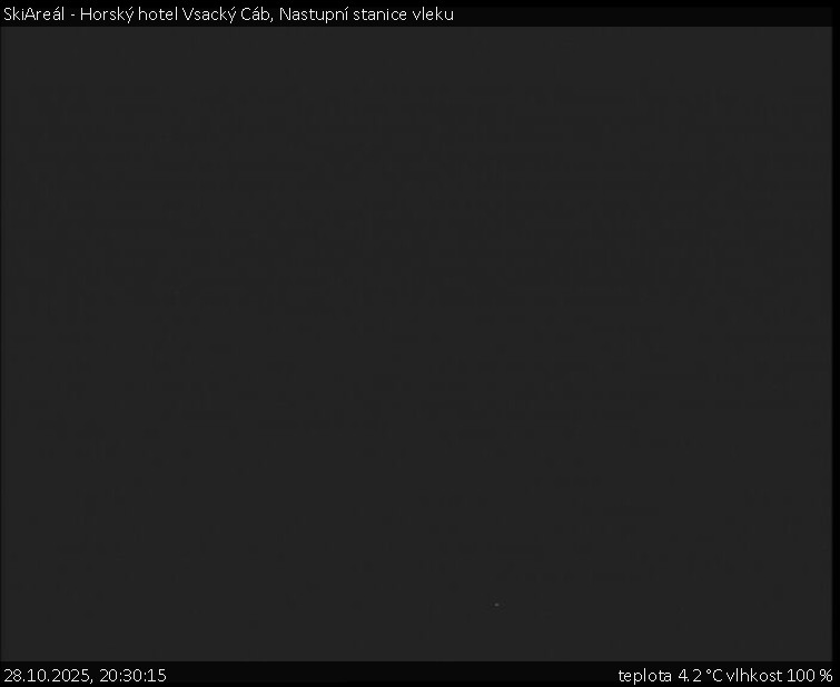 SkiAreál - Horský hotel Vsacký Cáb - Nastupní stanice vleku - 28.10.2025 v 20:30 SkiAreál - Horský hotel Vsacký Cáb - Nastupní stanice vleku - 28.10.2025 v 20:30