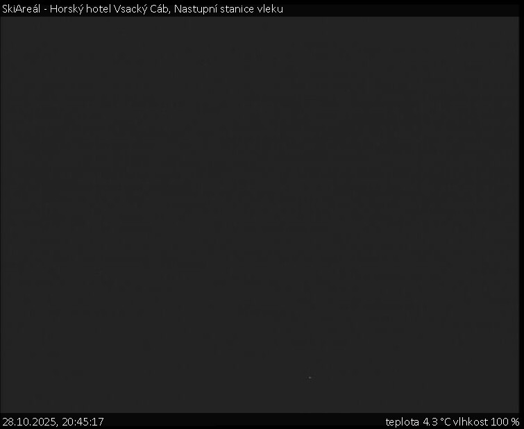 SkiAreál - Horský hotel Vsacký Cáb - Nastupní stanice vleku - 28.10.2025 v 20:45 SkiAreál - Horský hotel Vsacký Cáb - Nastupní stanice vleku - 28.10.2025 v 20:45