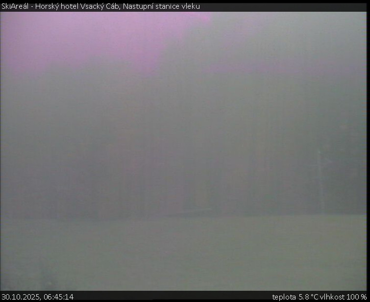 SkiAreál - Horský hotel Vsacký Cáb - Nastupní stanice vleku - 30.10.2025 v 06:45 SkiAreál - Horský hotel Vsacký Cáb - Nastupní stanice vleku - 30.10.2025 v 06:45
