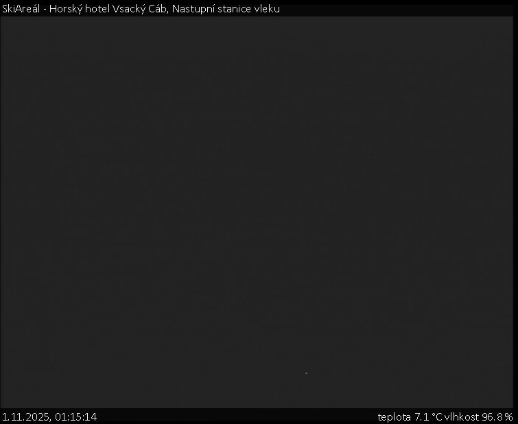 SkiAreál - Horský hotel Vsacký Cáb - Nastupní stanice vleku - 1.11.2025 v 01:15 SkiAreál - Horský hotel Vsacký Cáb - Nastupní stanice vleku - 1.11.2025 v 01:15