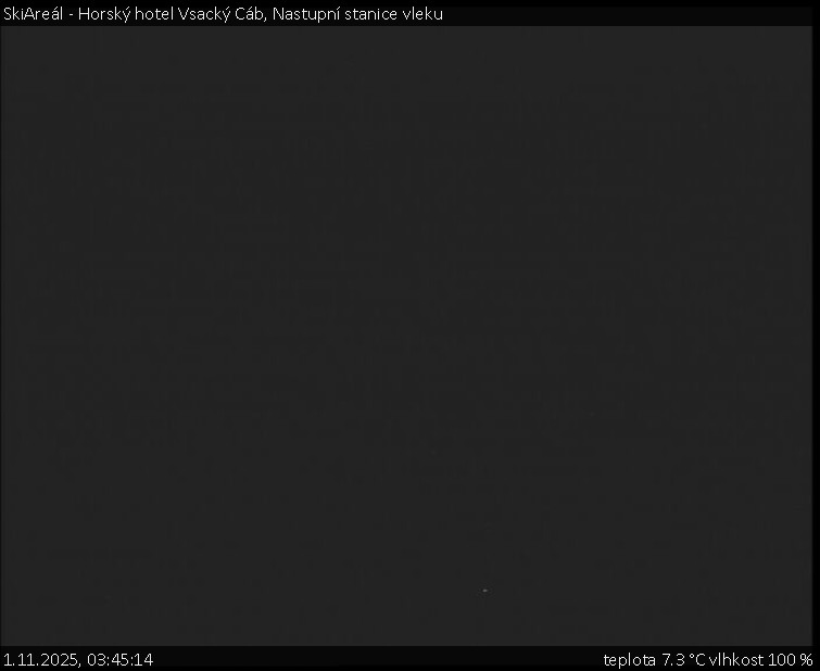 SkiAreál - Horský hotel Vsacký Cáb - Nastupní stanice vleku - 1.11.2025 v 03:45 SkiAreál - Horský hotel Vsacký Cáb - Nastupní stanice vleku - 1.11.2025 v 03:45