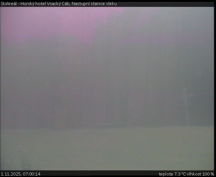 SkiAreál - Horský hotel Vsacký Cáb - Nastupní stanice vleku - 1.11.2025 v 07:00 SkiAreál - Horský hotel Vsacký Cáb - Nastupní stanice vleku - 1.11.2025 v 07:00
