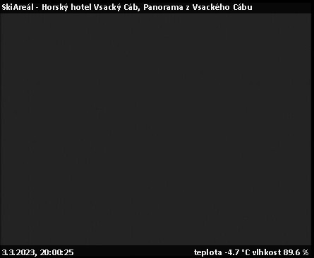 SkiAreál - Horský hotel Vsacký Cáb - Panorama z Vsackého Cábu - 3.3.2023 v 20:00