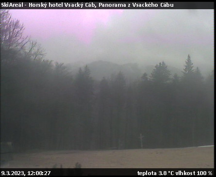 SkiAreál - Horský hotel Vsacký Cáb - Panorama z Vsackého Cábu - 9.3.2023 v 12:00
