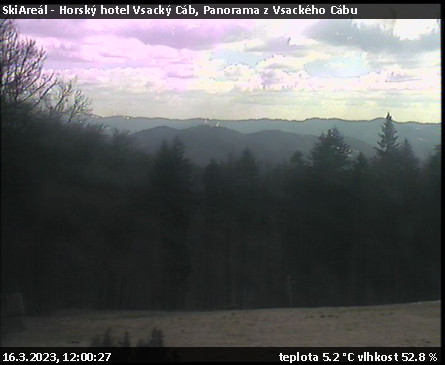 SkiAreál - Horský hotel Vsacký Cáb - Panorama z Vsackého Cábu - 16.3.2023 v 12:00