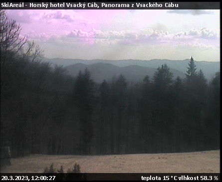 SkiAreál - Horský hotel Vsacký Cáb - Panorama z Vsackého Cábu - 20.3.2023 v 12:00