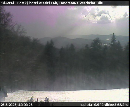 SkiAreál - Horský hotel Vsacký Cáb - Panorama z Vsackého Cábu - 28.3.2023 v 12:00