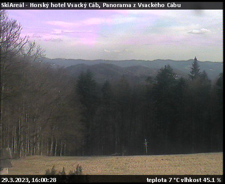 SkiAreál - Horský hotel Vsacký Cáb - Panorama z Vsackého Cábu - 29.3.2023 v 16:00