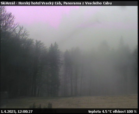 SkiAreál - Horský hotel Vsacký Cáb - Panorama z Vsackého Cábu - 1.4.2023 v 12:00