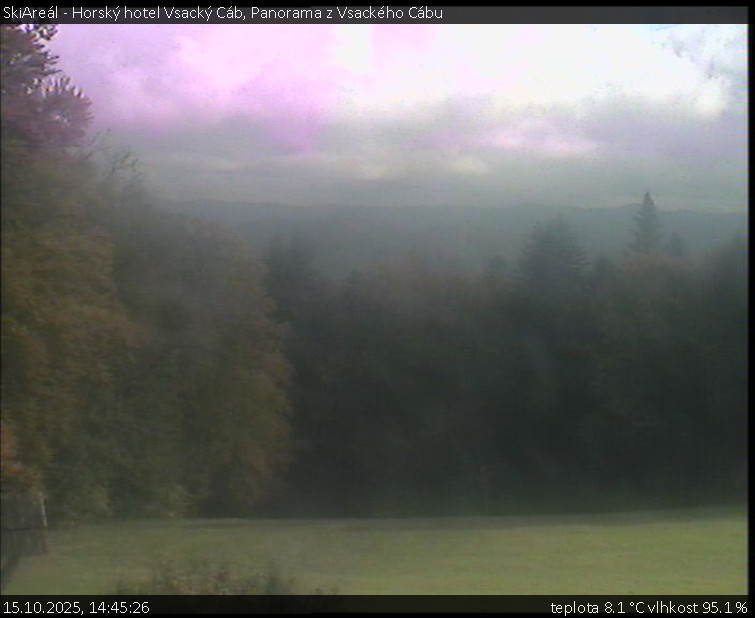 SkiAreál - Horský hotel Vsacký Cáb - Panorama z Vsackého Cábu - 15.10.2025 v 14:45 SkiAreál - Horský hotel Vsacký Cáb - Panorama z Vsackého Cábu - 15.10.2025 v 14:45