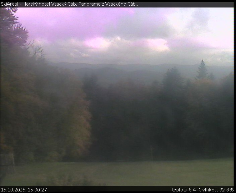 SkiAreál - Horský hotel Vsacký Cáb - Panorama z Vsackého Cábu - 15.10.2025 v 15:00 SkiAreál - Horský hotel Vsacký Cáb - Panorama z Vsackého Cábu - 15.10.2025 v 15:00