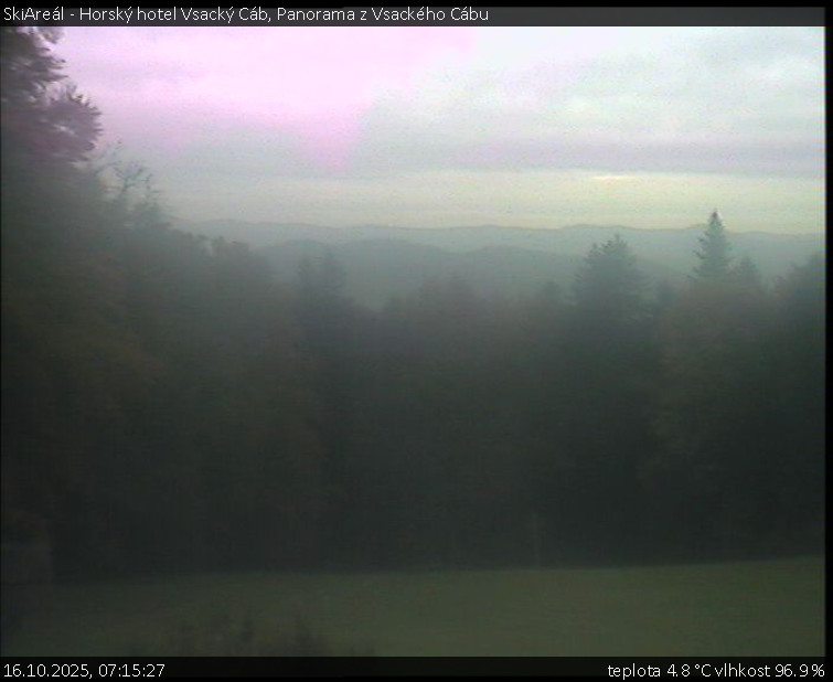 SkiAreál - Horský hotel Vsacký Cáb - Panorama z Vsackého Cábu - 16.10.2025 v 07:15 SkiAreál - Horský hotel Vsacký Cáb - Panorama z Vsackého Cábu - 16.10.2025 v 07:15