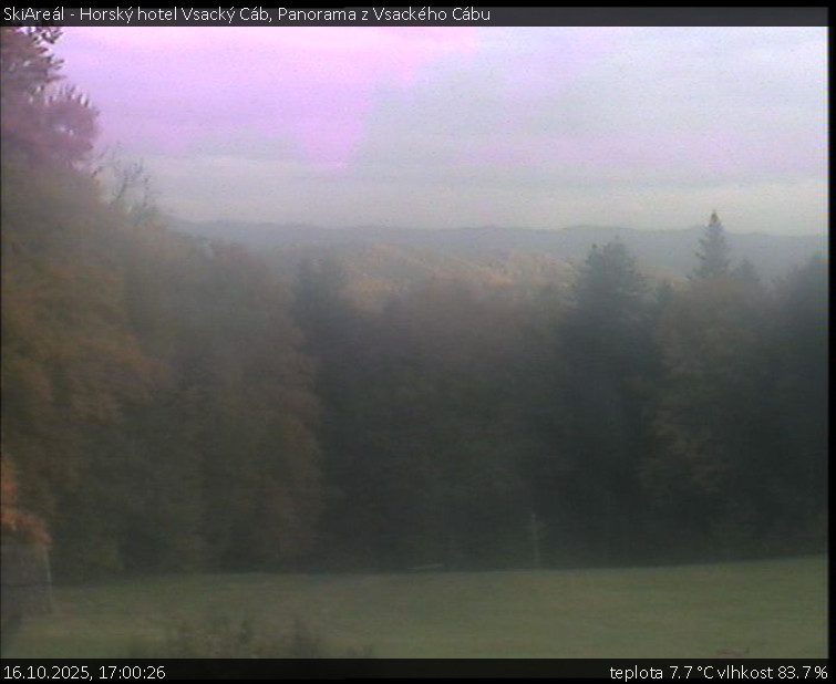SkiAreál - Horský hotel Vsacký Cáb - Panorama z Vsackého Cábu - 16.10.2025 v 17:00 SkiAreál - Horský hotel Vsacký Cáb - Panorama z Vsackého Cábu - 16.10.2025 v 17:00