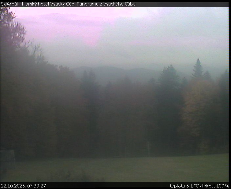 SkiAreál - Horský hotel Vsacký Cáb - Panorama z Vsackého Cábu - 22.10.2025 v 07:30 SkiAreál - Horský hotel Vsacký Cáb - Panorama z Vsackého Cábu - 22.10.2025 v 07:30