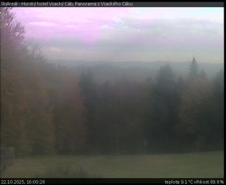 SkiAreál - Horský hotel Vsacký Cáb - Panorama z Vsackého Cábu - 22.10.2025 v 16:00 SkiAreál - Horský hotel Vsacký Cáb - Panorama z Vsackého Cábu - 22.10.2025 v 16:00