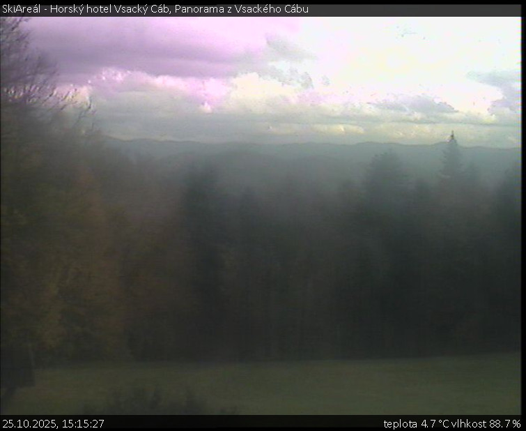 SkiAreál - Horský hotel Vsacký Cáb - Panorama z Vsackého Cábu - 25.10.2025 v 15:15 SkiAreál - Horský hotel Vsacký Cáb - Panorama z Vsackého Cábu - 25.10.2025 v 15:15