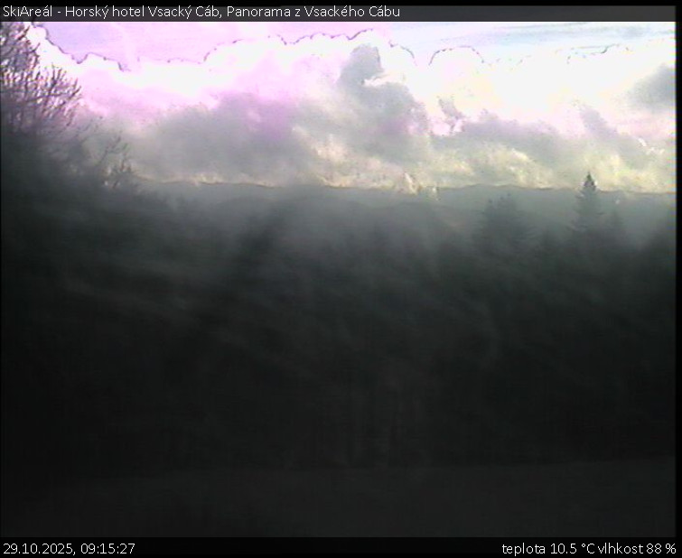 SkiAreál - Horský hotel Vsacký Cáb - Panorama z Vsackého Cábu - 29.10.2025 v 09:15 SkiAreál - Horský hotel Vsacký Cáb - Panorama z Vsackého Cábu - 29.10.2025 v 09:15