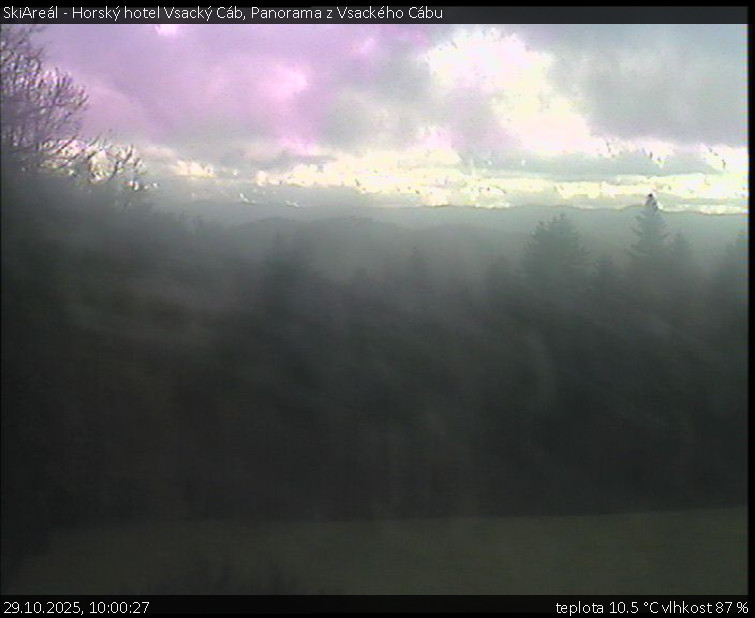 SkiAreál - Horský hotel Vsacký Cáb - Panorama z Vsackého Cábu - 29.10.2025 v 10:00 SkiAreál - Horský hotel Vsacký Cáb - Panorama z Vsackého Cábu - 29.10.2025 v 10:00