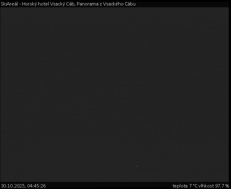 SkiAreál - Horský hotel Vsacký Cáb - Panorama z Vsackého Cábu - 30.10.2025 v 04:45 SkiAreál - Horský hotel Vsacký Cáb - Panorama z Vsackého Cábu - 30.10.2025 v 04:45
