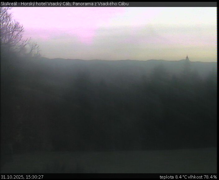 SkiAreál - Horský hotel Vsacký Cáb - Panorama z Vsackého Cábu - 31.10.2025 v 15:30 SkiAreál - Horský hotel Vsacký Cáb - Panorama z Vsackého Cábu - 31.10.2025 v 15:30