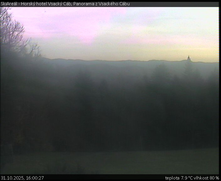 SkiAreál - Horský hotel Vsacký Cáb - Panorama z Vsackého Cábu - 31.10.2025 v 16:00 SkiAreál - Horský hotel Vsacký Cáb - Panorama z Vsackého Cábu - 31.10.2025 v 16:00