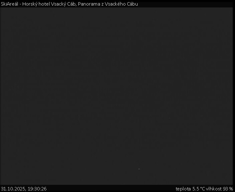 SkiAreál - Horský hotel Vsacký Cáb - Panorama z Vsackého Cábu - 31.10.2025 v 19:30 SkiAreál - Horský hotel Vsacký Cáb - Panorama z Vsackého Cábu - 31.10.2025 v 19:30