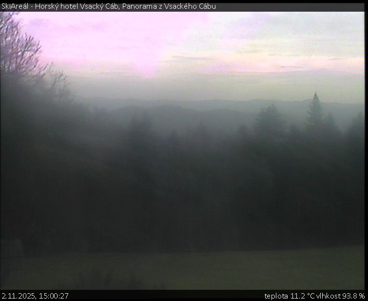 SkiAreál - Horský hotel Vsacký Cáb - Panorama z Vsackého Cábu - 2.11.2025 v 15:00 SkiAreál - Horský hotel Vsacký Cáb - Panorama z Vsackého Cábu - 2.11.2025 v 15:00