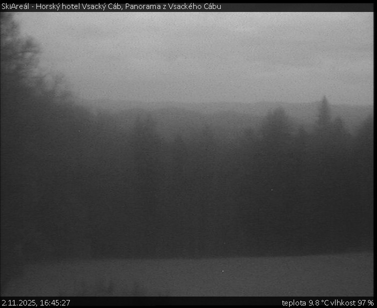SkiAreál - Horský hotel Vsacký Cáb - Panorama z Vsackého Cábu - 2.11.2025 v 16:45 SkiAreál - Horský hotel Vsacký Cáb - Panorama z Vsackého Cábu - 2.11.2025 v 16:45