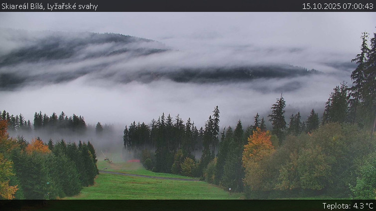 Skiareál Bílá - Lyžařské svahy - 15.10.2025 v 07:00 Skiareál Bílá - Lyžařské svahy - 15.10.2025 v 07:00